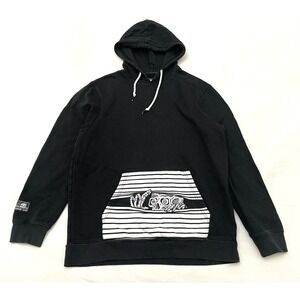 Lurking Class by Sketchy Tank Hoodie Mens Large Black Skeleton Kangaroo Pocket